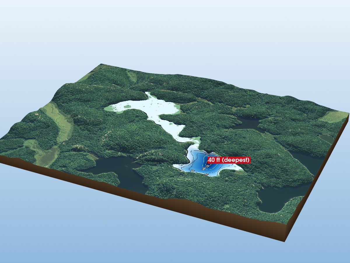 Depth map of Crain Lake