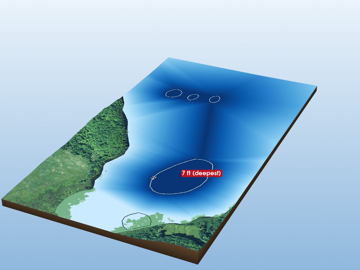Depth map of Cranberry Lake
