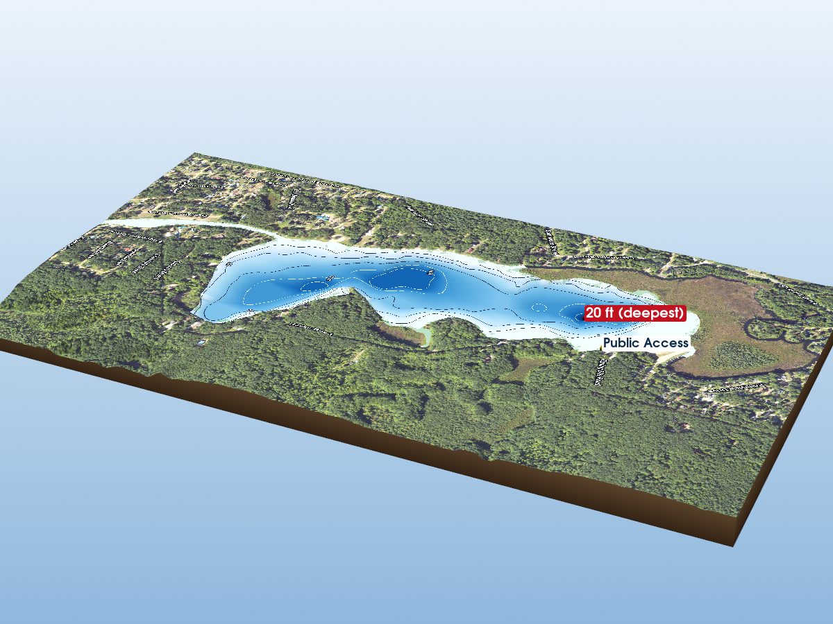 Depth map of Cranberry Lake