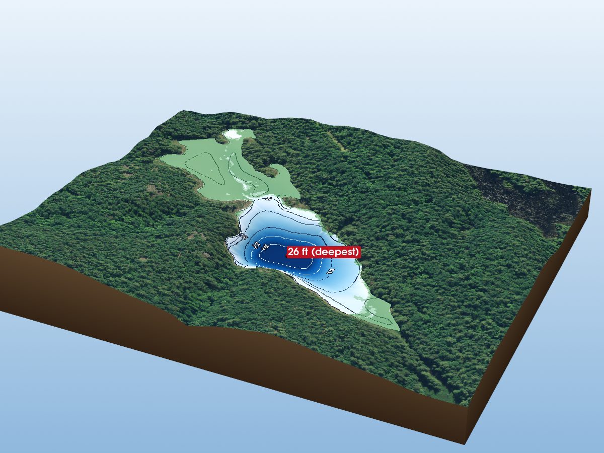 Depth map of Cranberry Lake