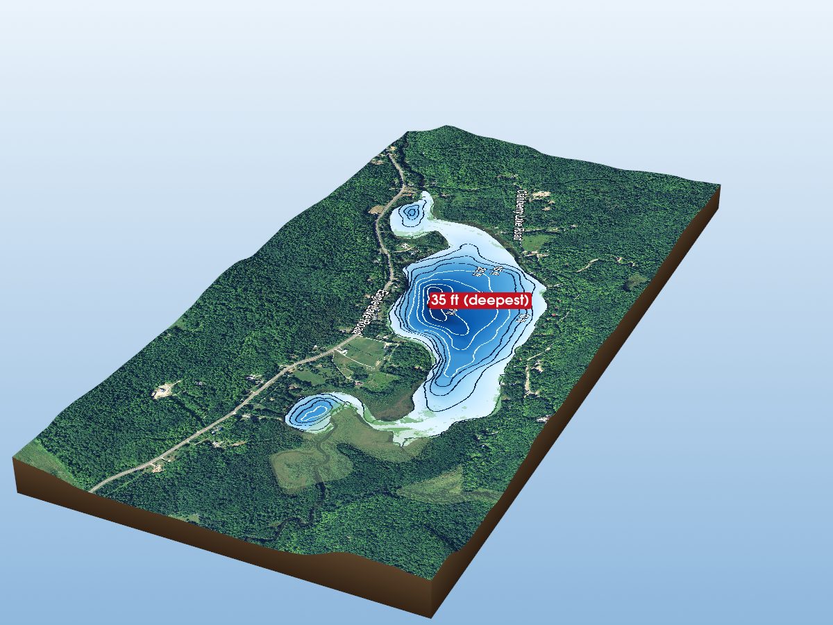 Depth map of Cranberry Lake