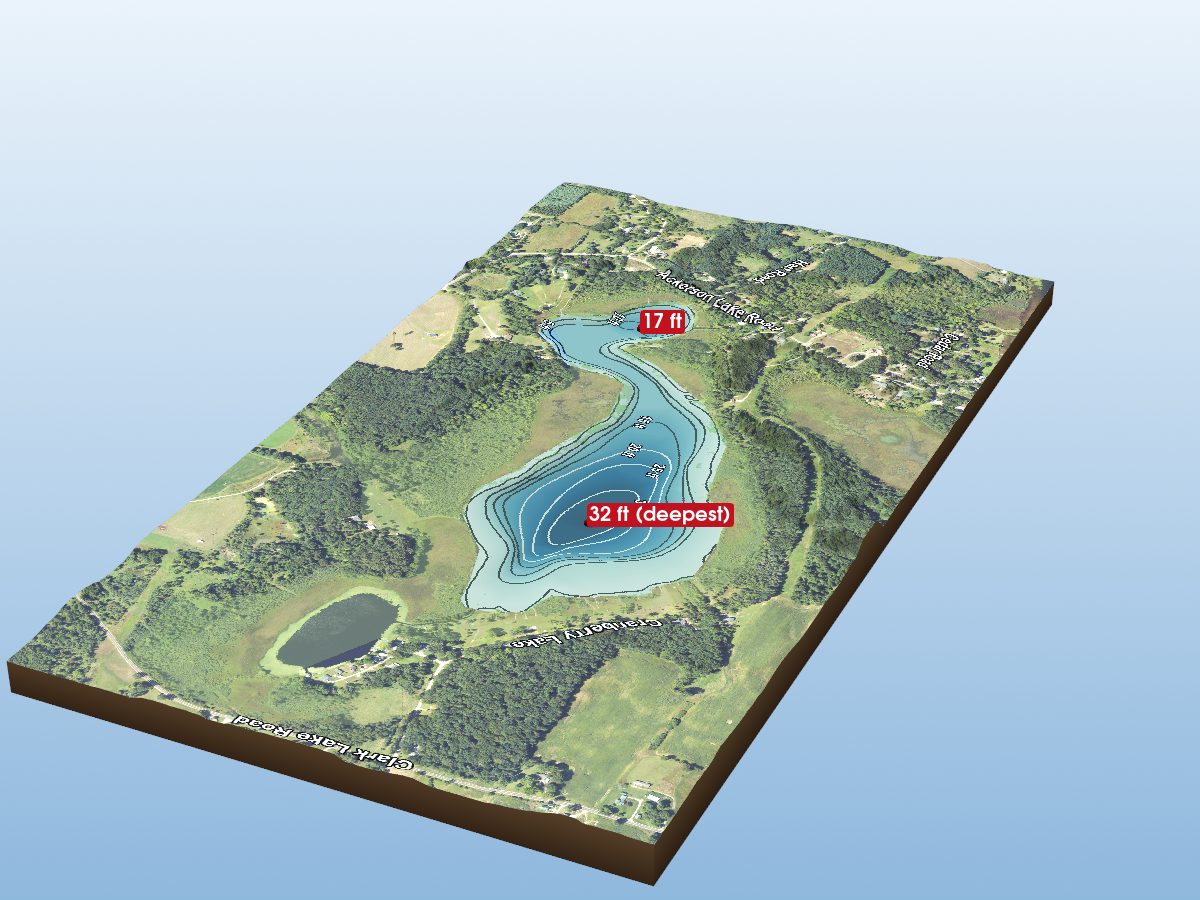 Depth map of Cranberry Lake