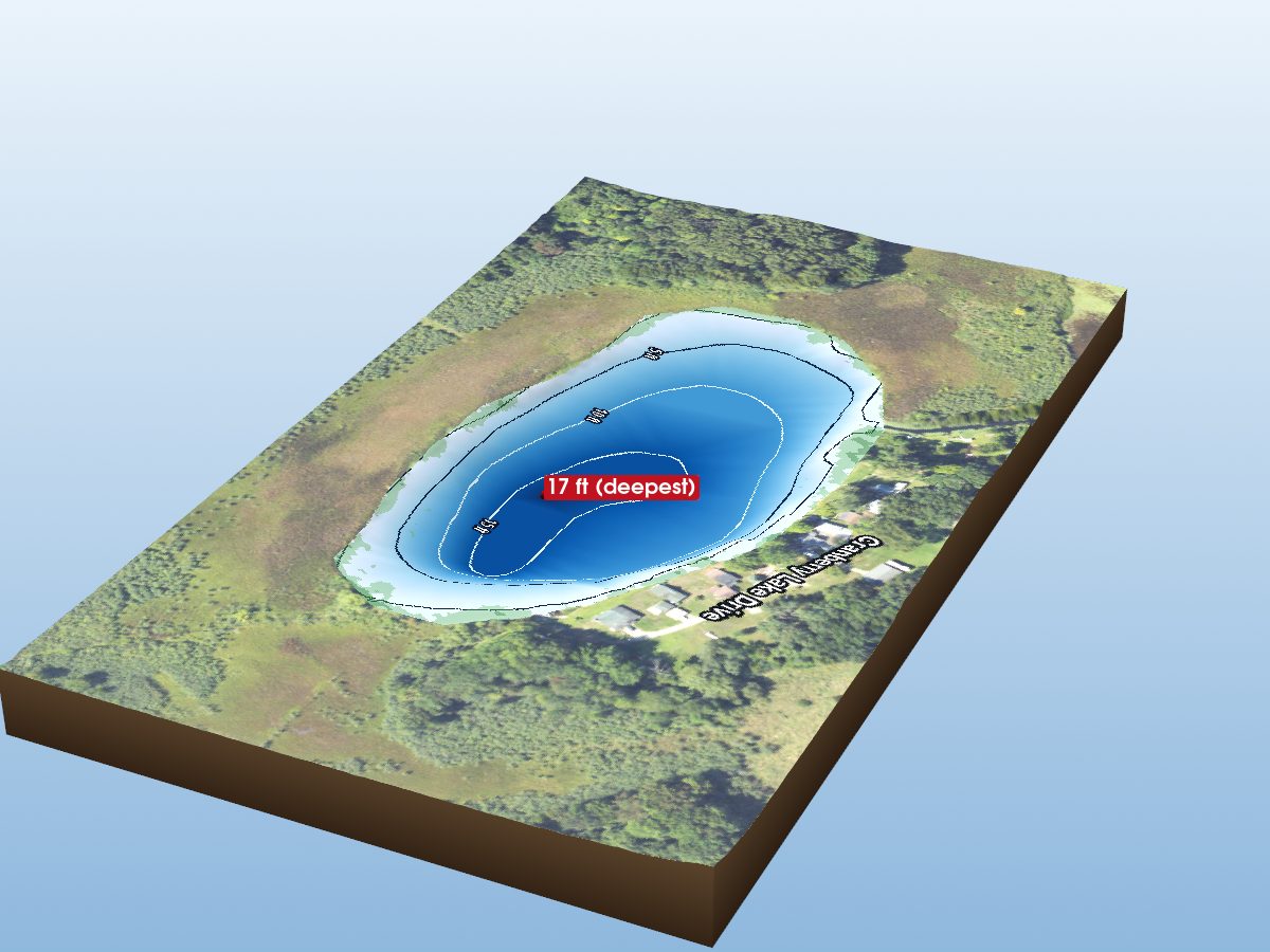 Depth map of Cranberry Lake
