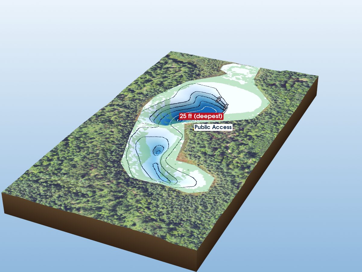 Depth map of Cranberry Lake