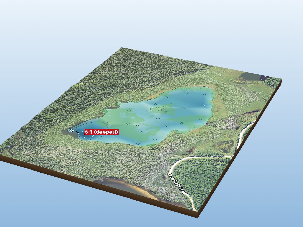 Depth map of Cranberry Lake
