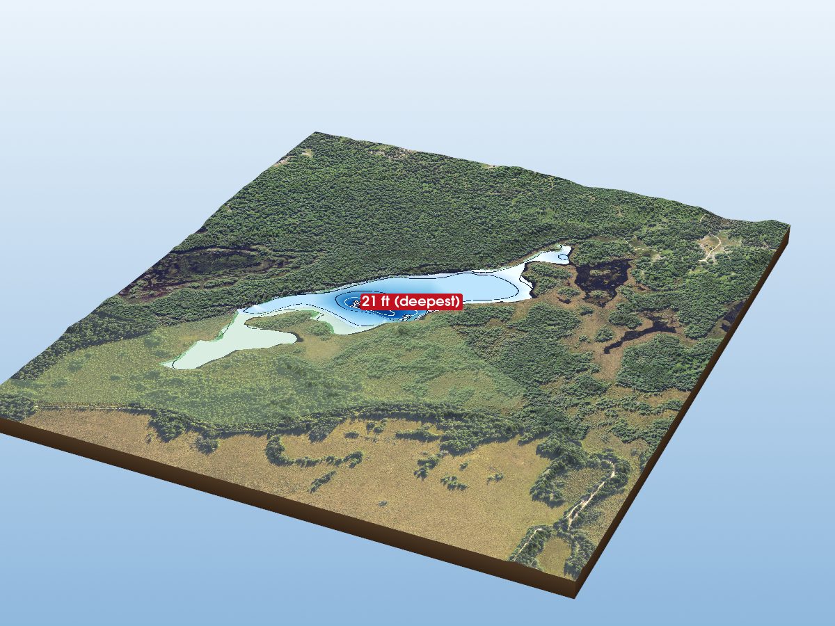 Depth map of Cranberry Lake