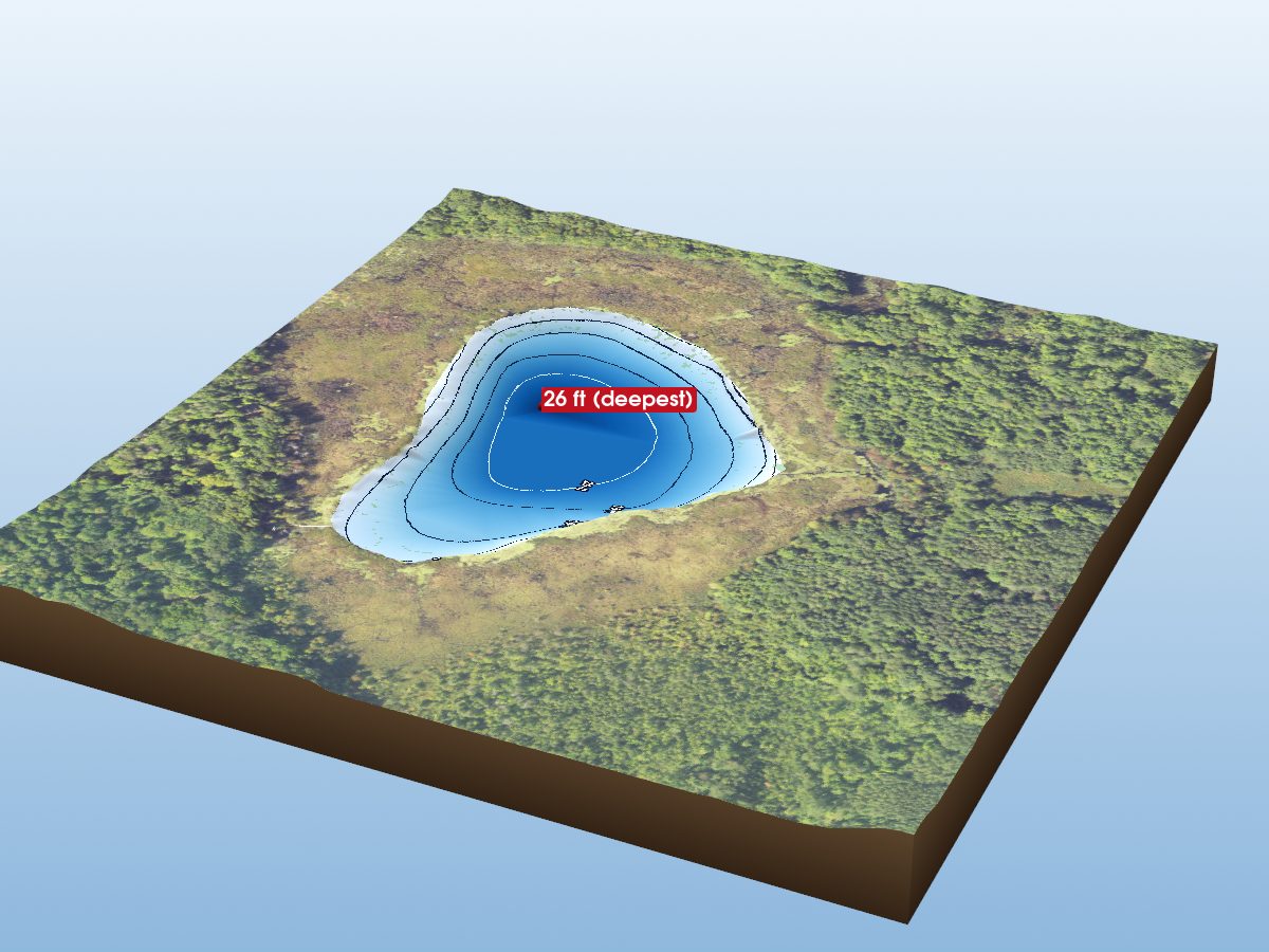 Depth map of Cranberry Lake