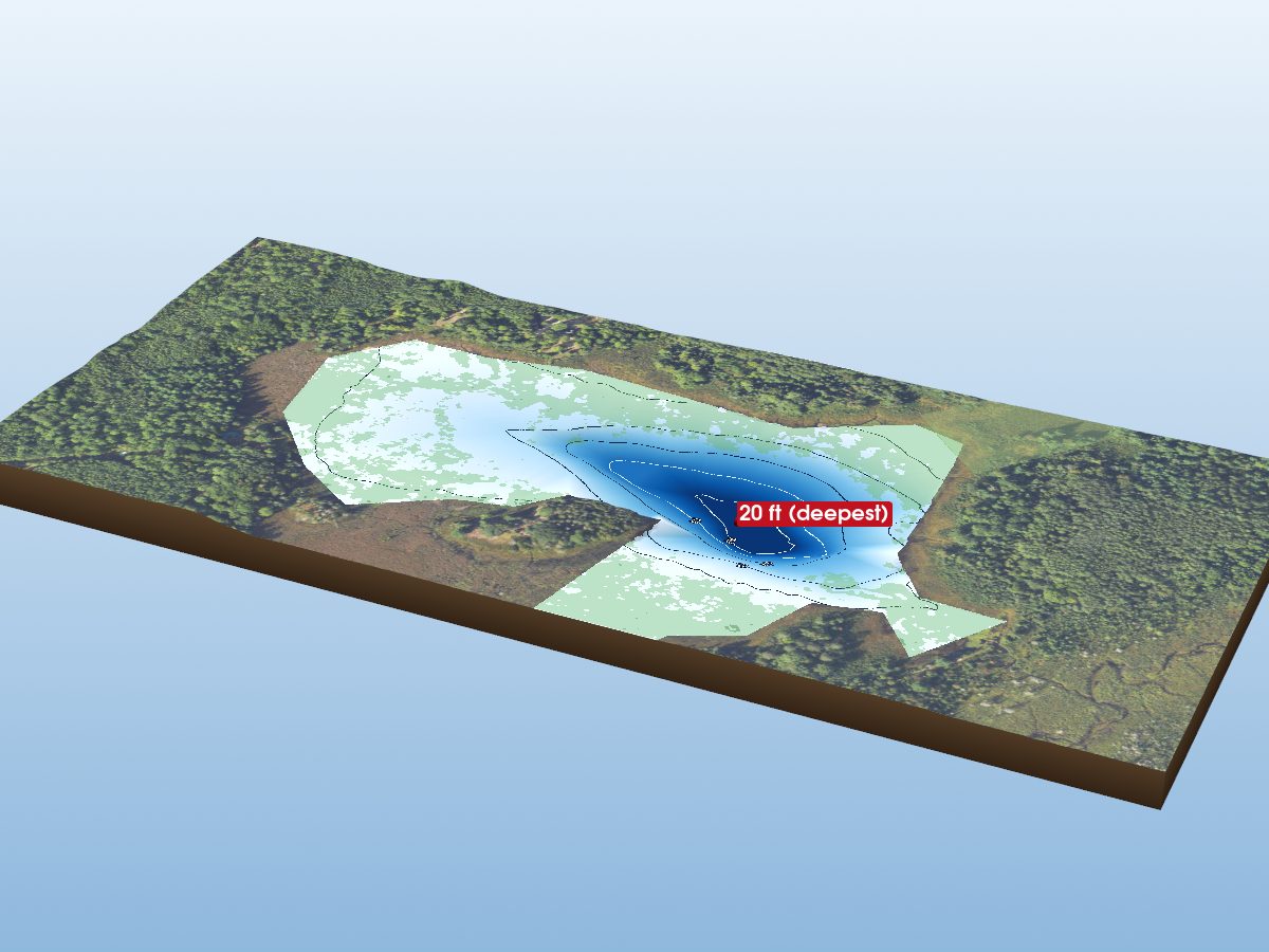 Depth map of Cranberry Lake