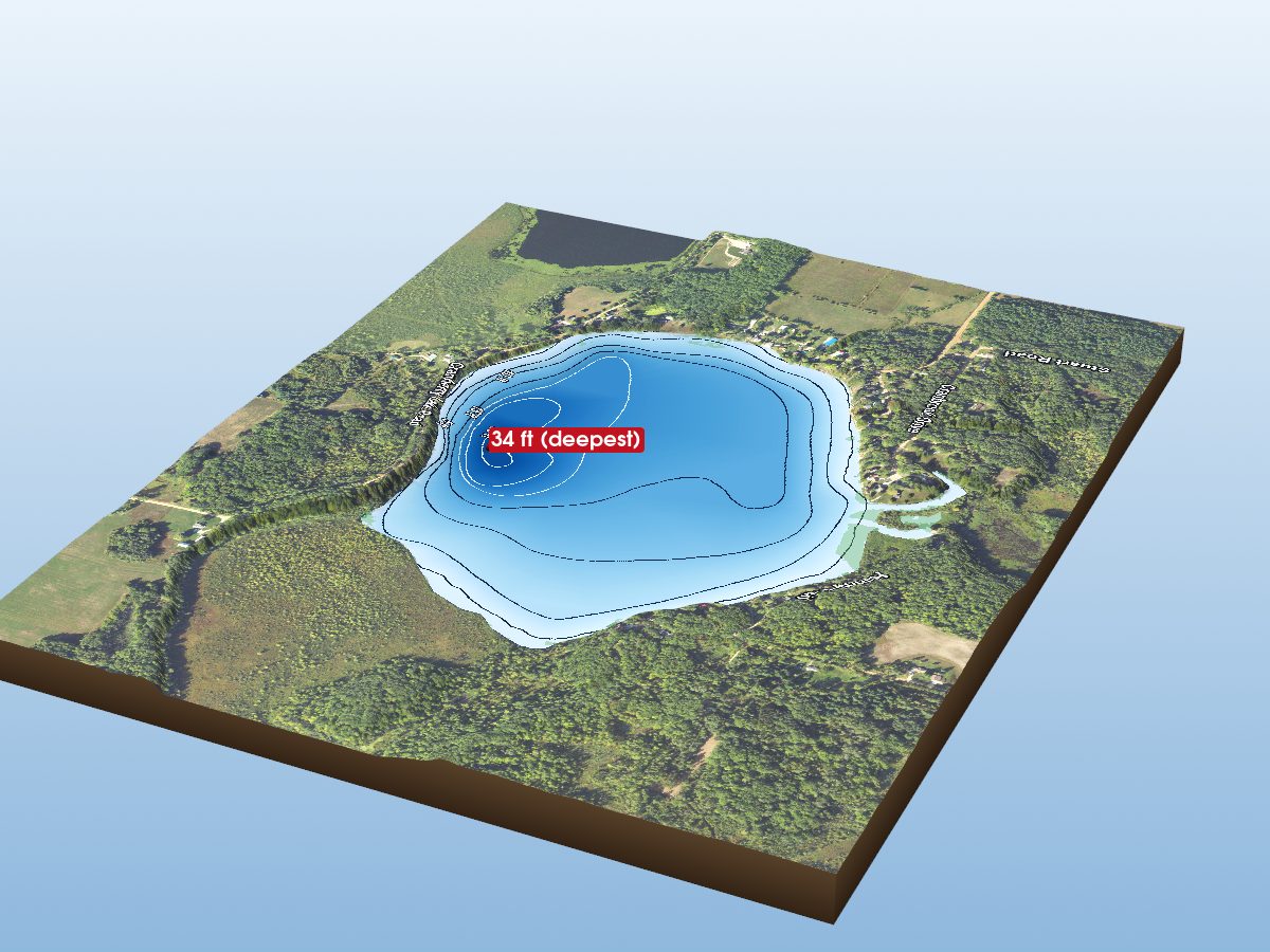 Depth map of Cranberry Lake