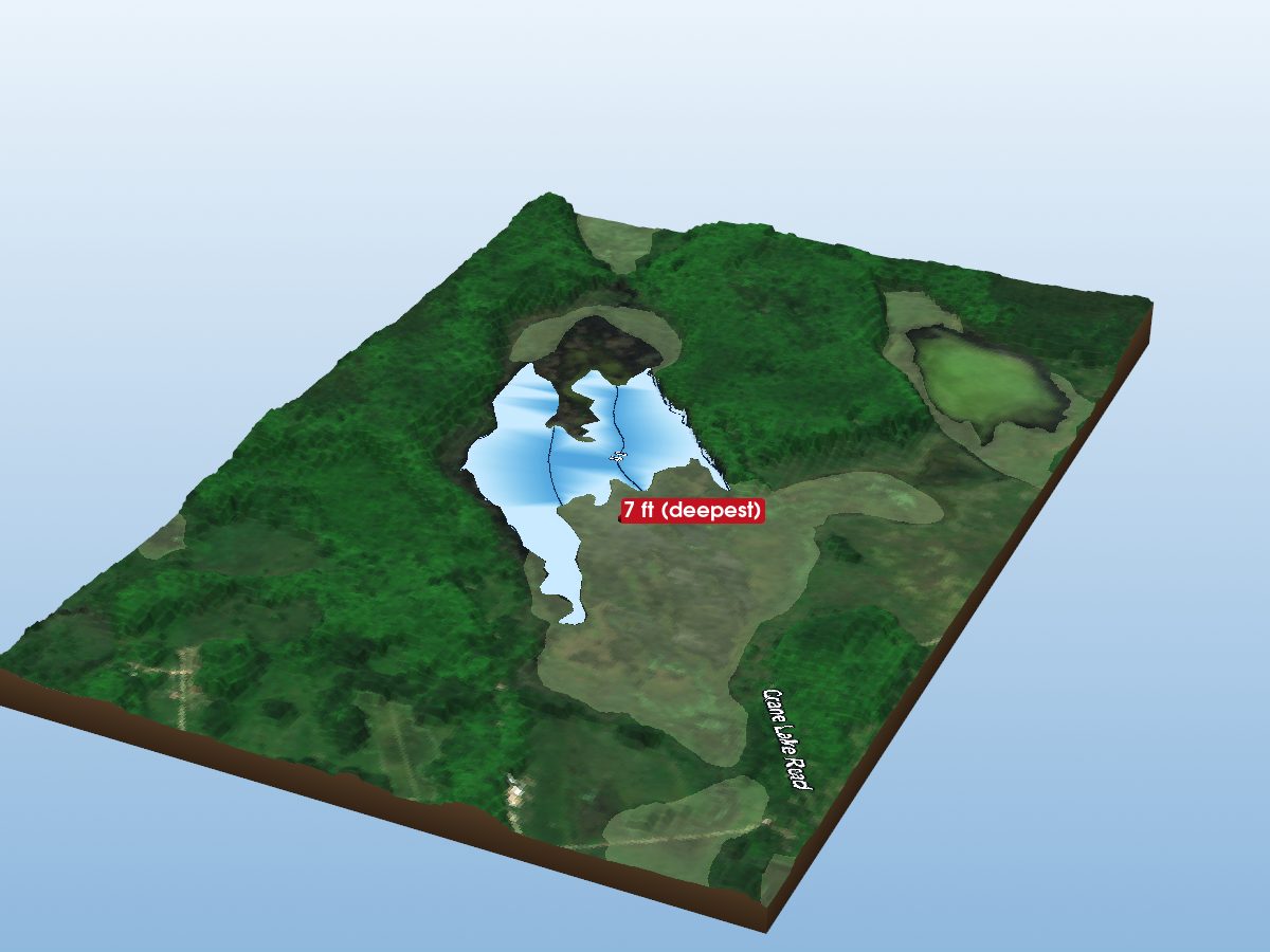 Depth map of Crane Lake