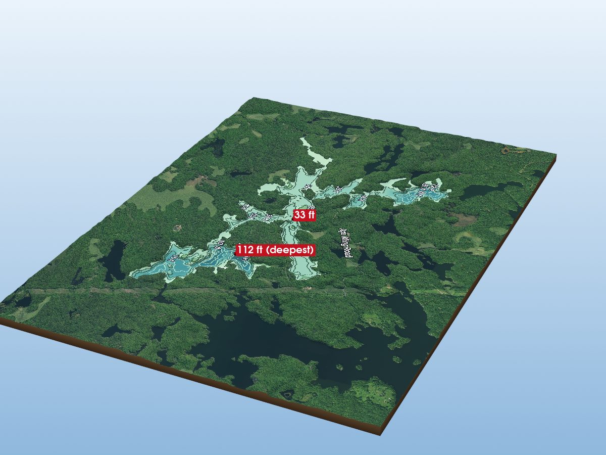 Depth map of Crane Lake