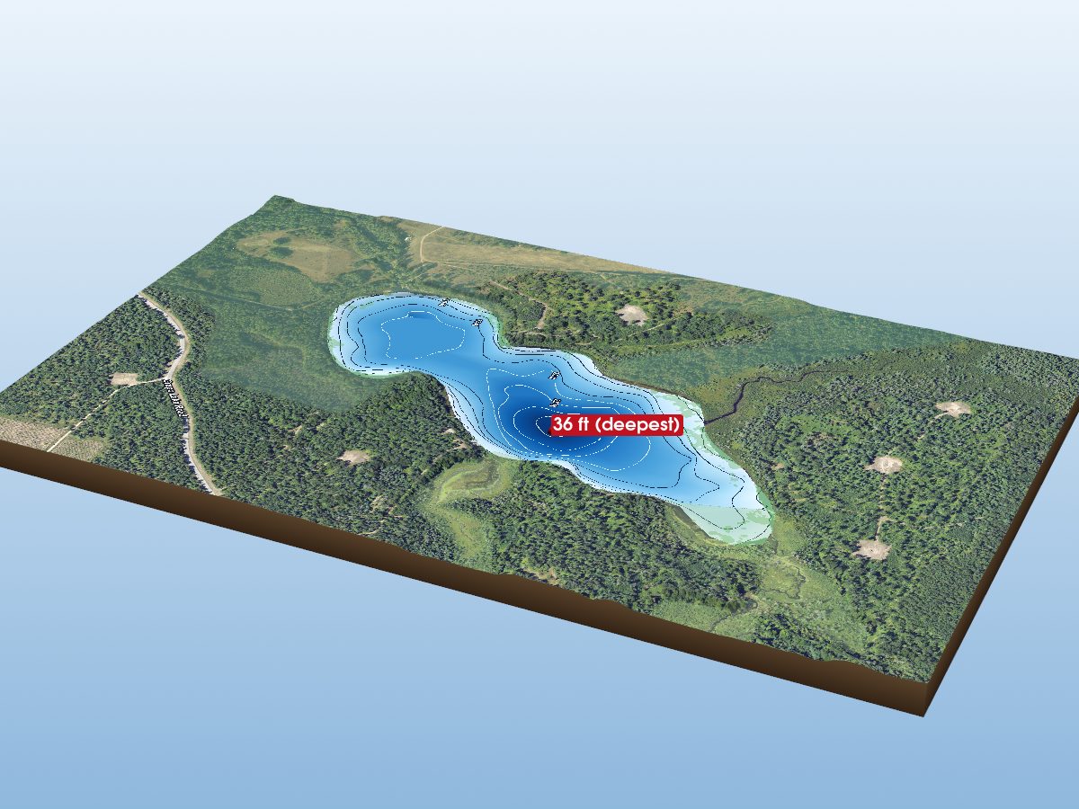 Depth map of Crapo Lake