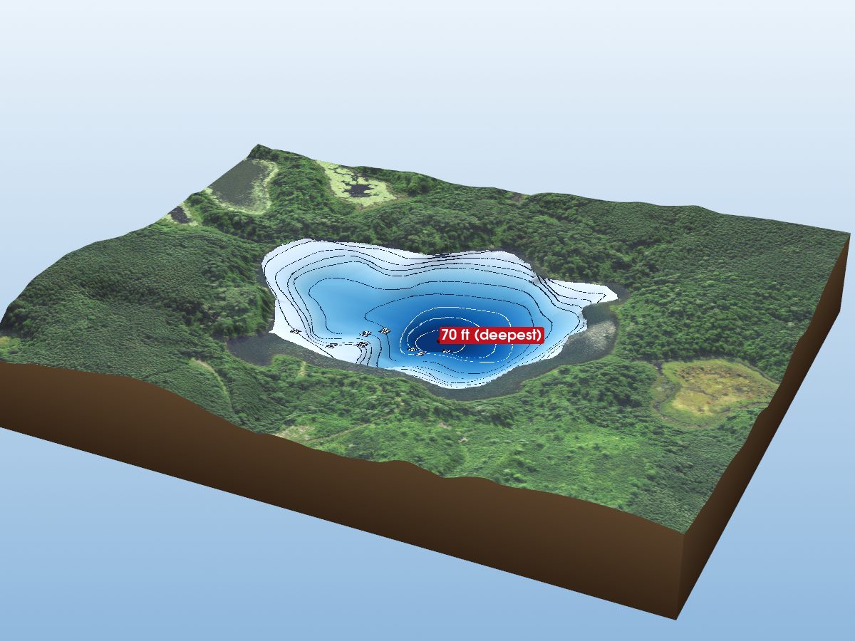 Depth map of Crappie Lake