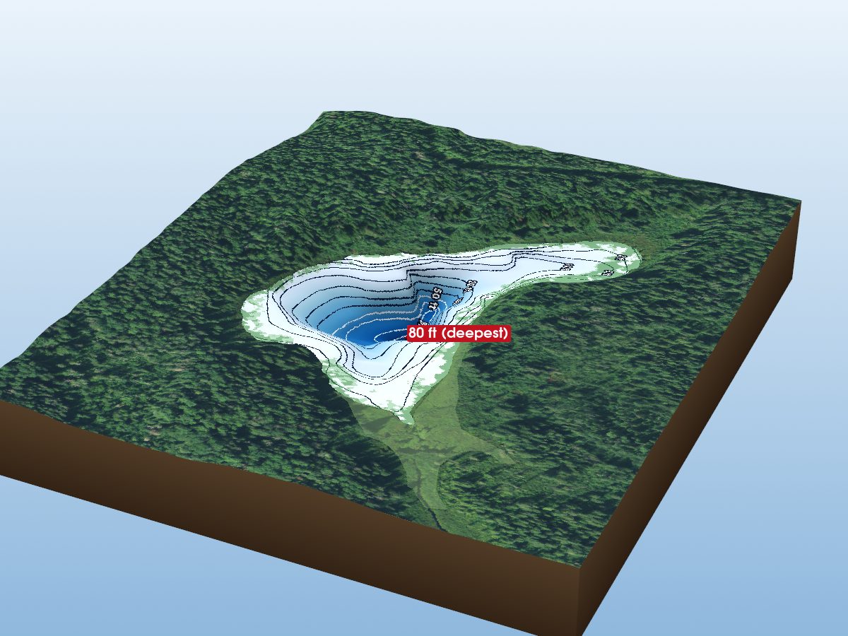 Depth map of Crates Lake
