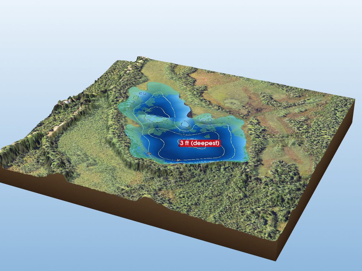 Depth map of Crego Lake