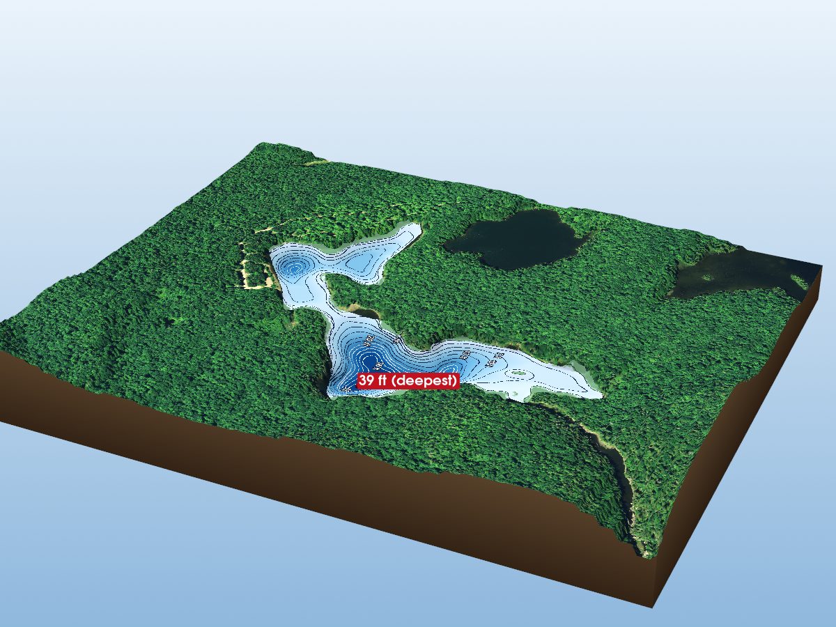 Depth map of Crescent Lake