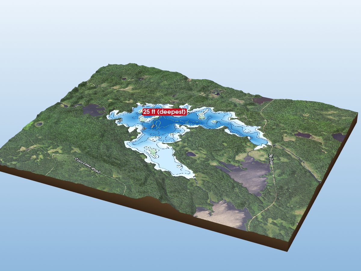 Depth map of Crescent Lake
