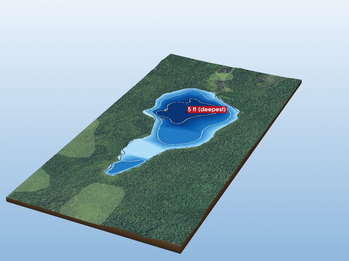 Depth map of Crew Lake
