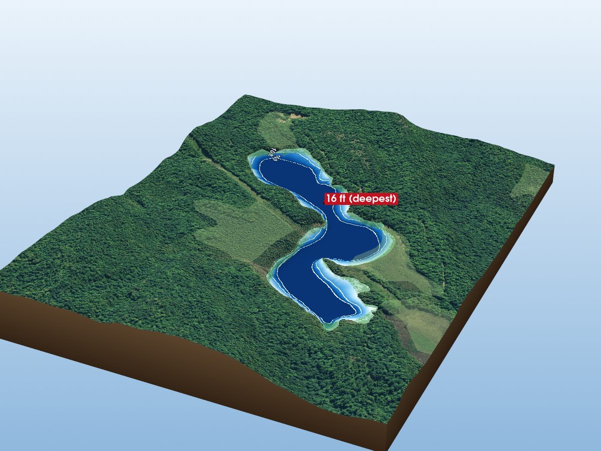 Depth map of Crib Lake