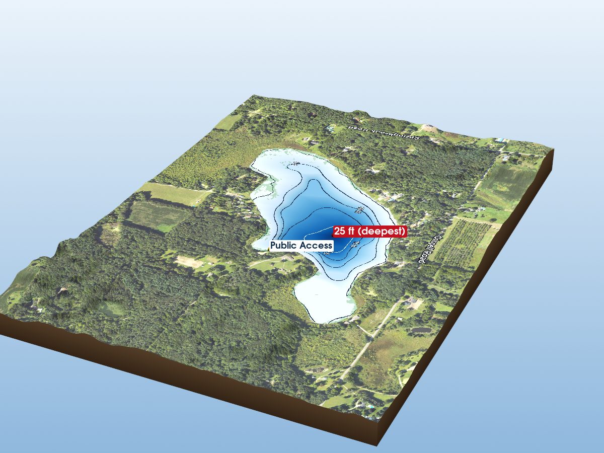 Depth map of Crispell Lake