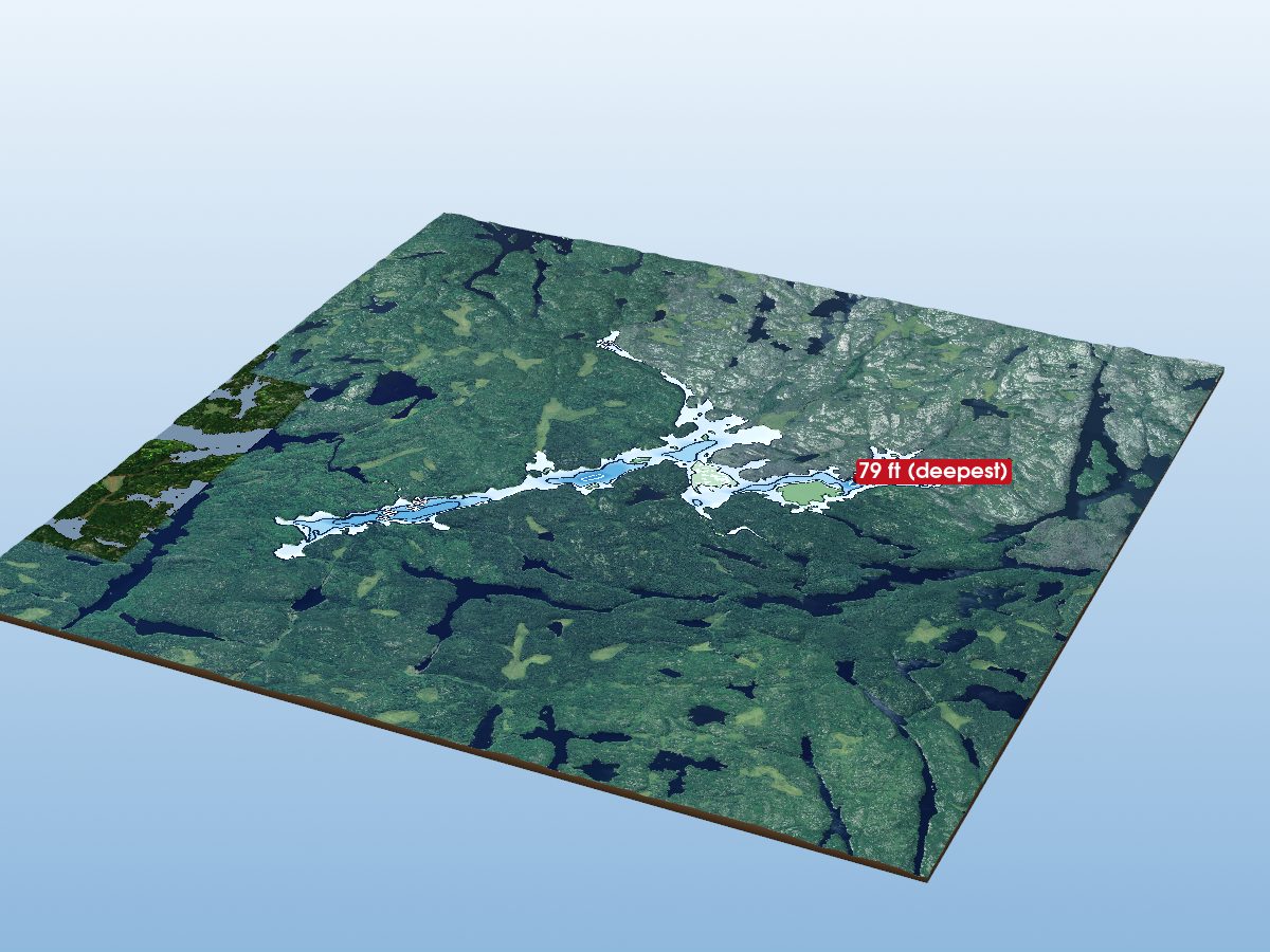 Depth map of Critchell Lake