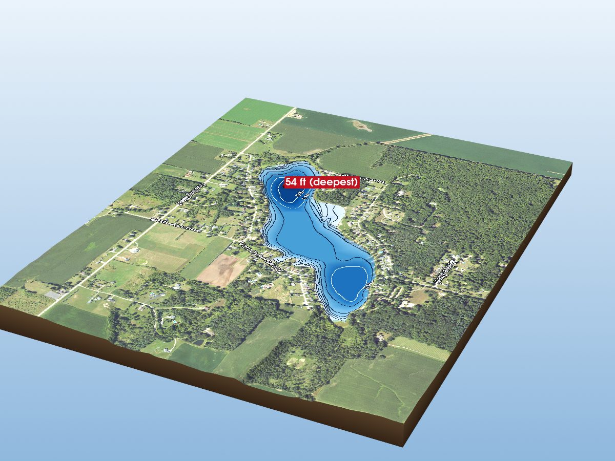 Depth map of Crockery Lake