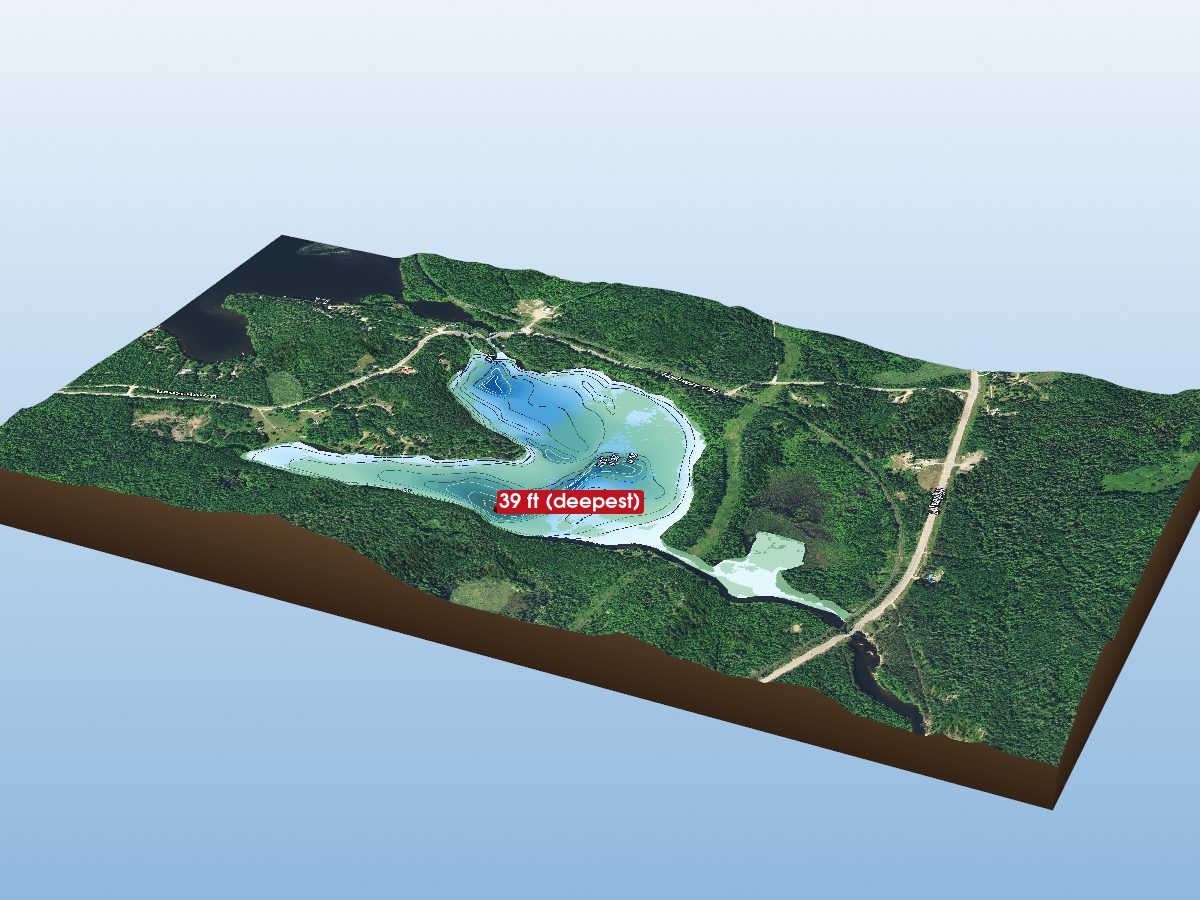 Depth map of Crooked Chute Lake