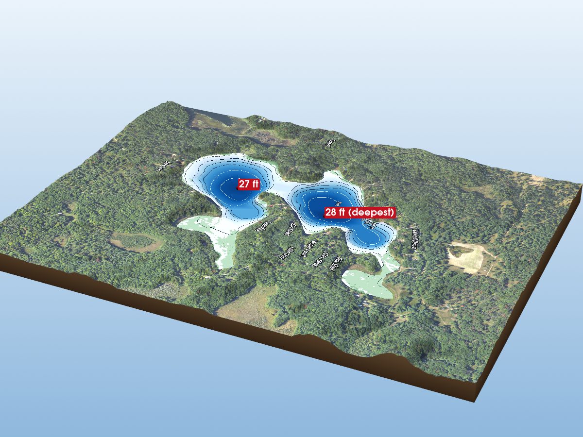 Depth map of Crooked Lake