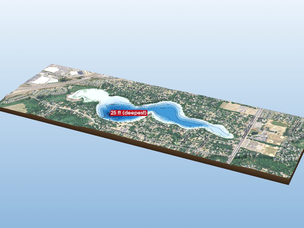 Depth map of Crooked Lake
