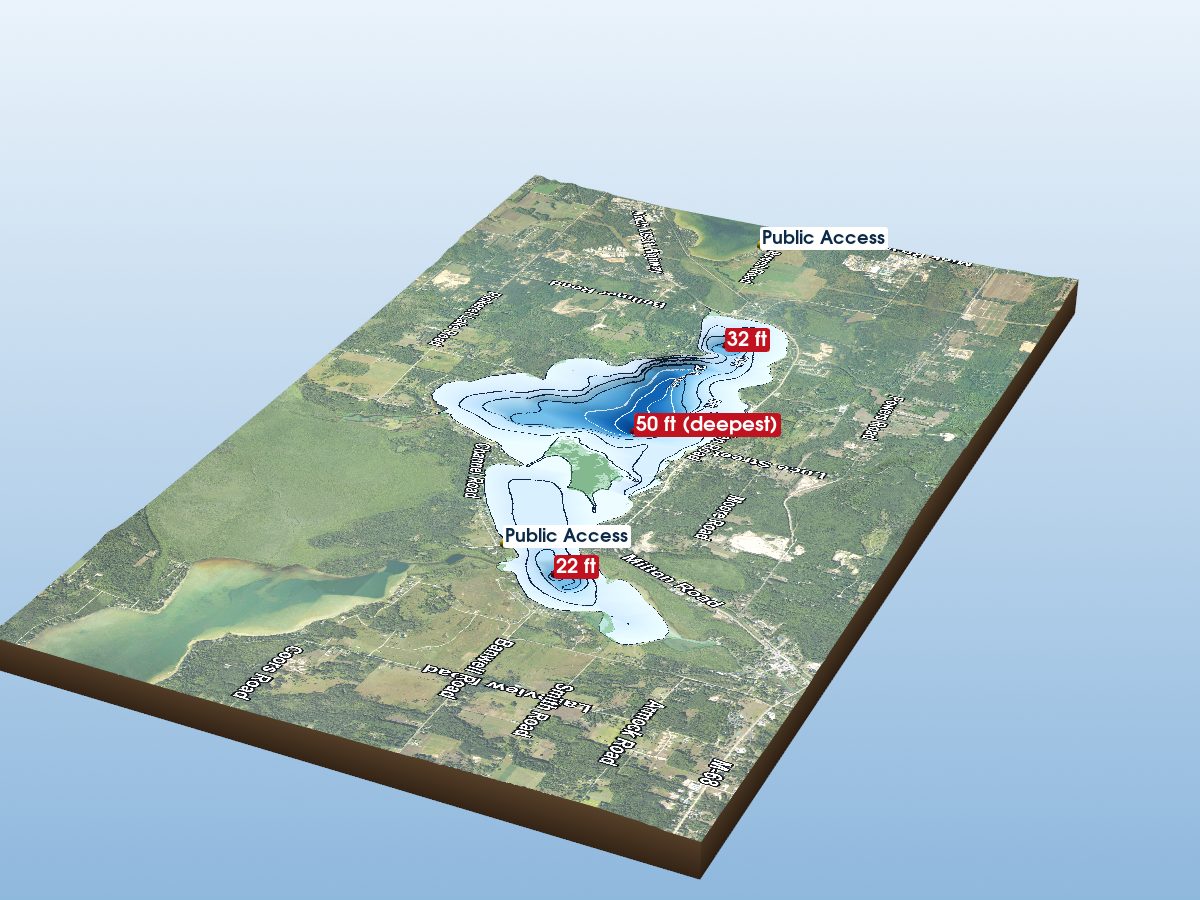 Depth map of Crooked Lake