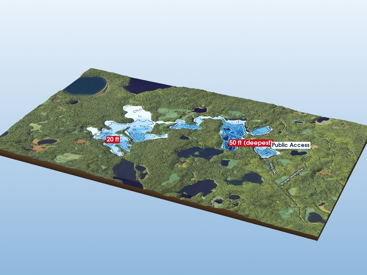 Depth map of Crooked Lake
