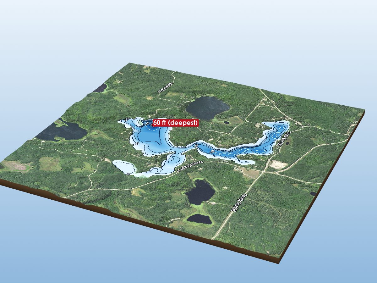 Depth map of Crooked Lake