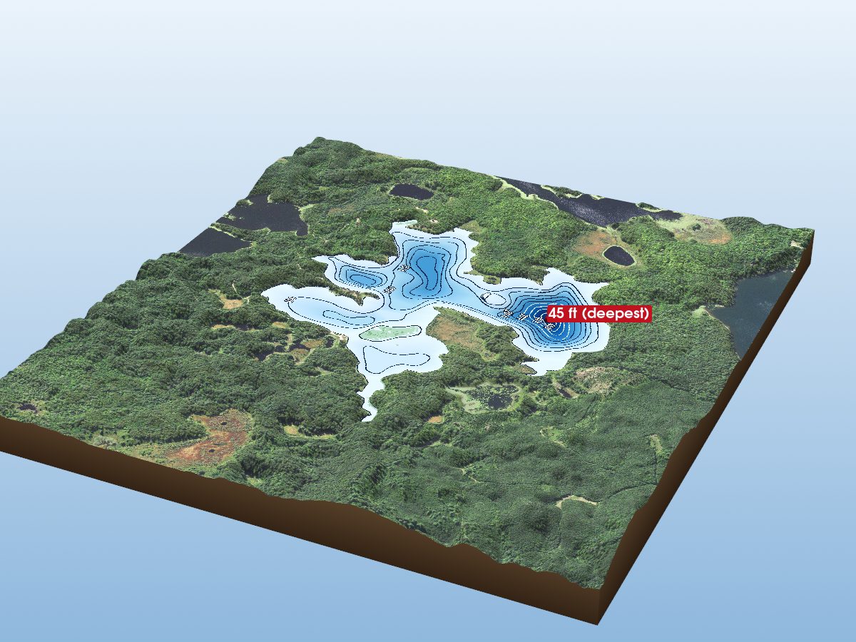 Depth map of Crooked Lake