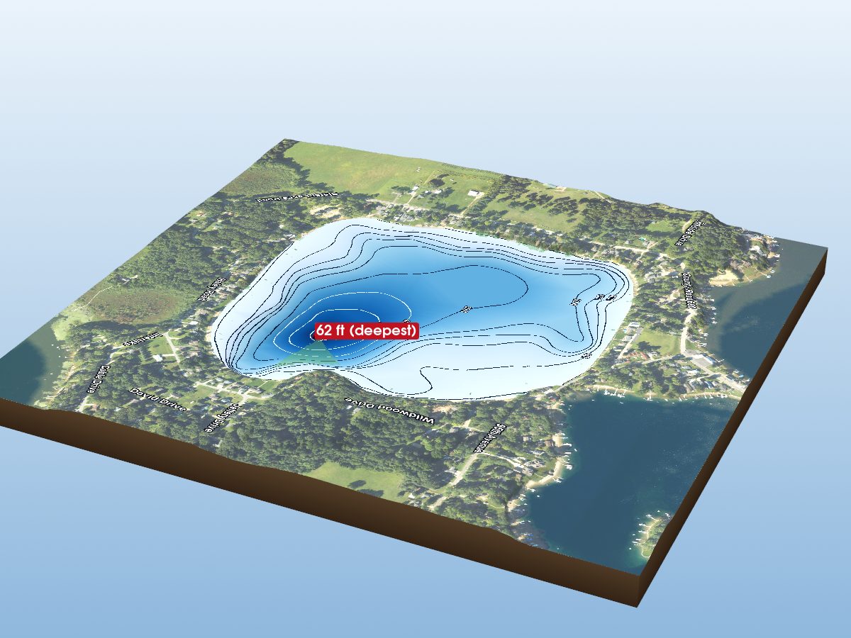 Depth map of Crooked Lake, Little