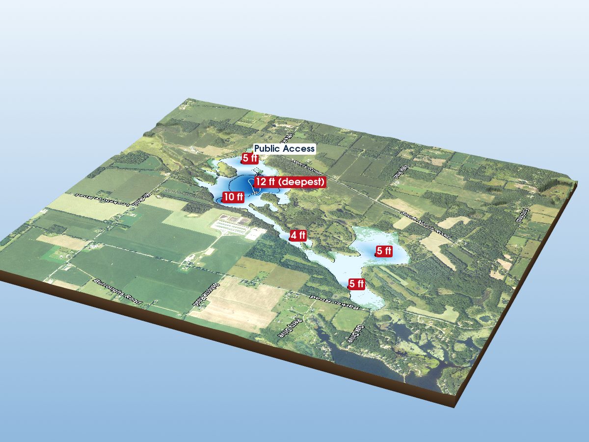 Depth map of Crooked Lake, Lower