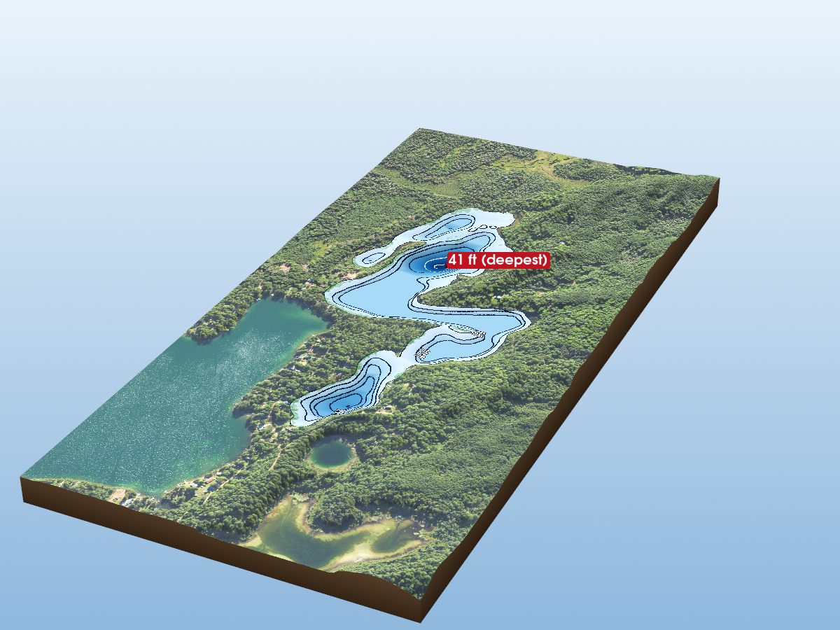 Depth map of Crooked Lake