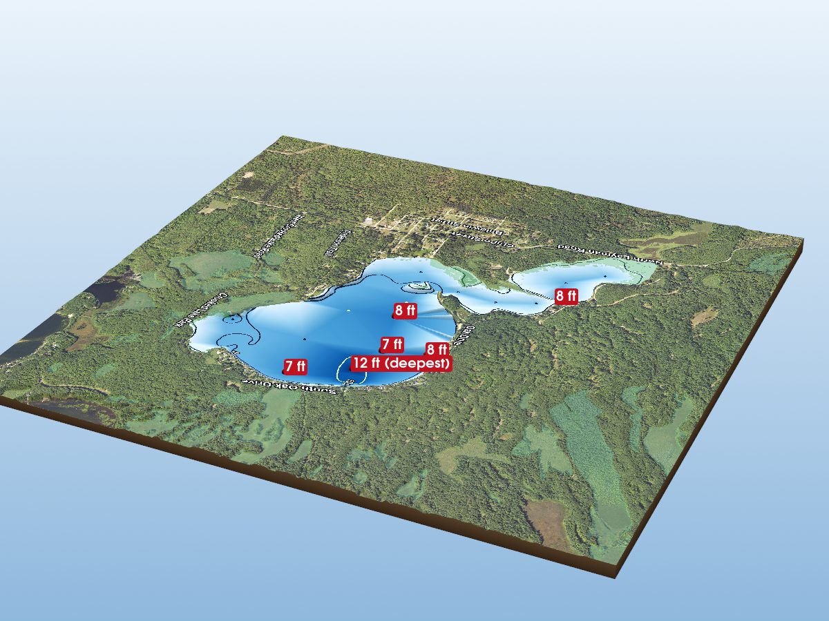 Depth map of Crooked Lake