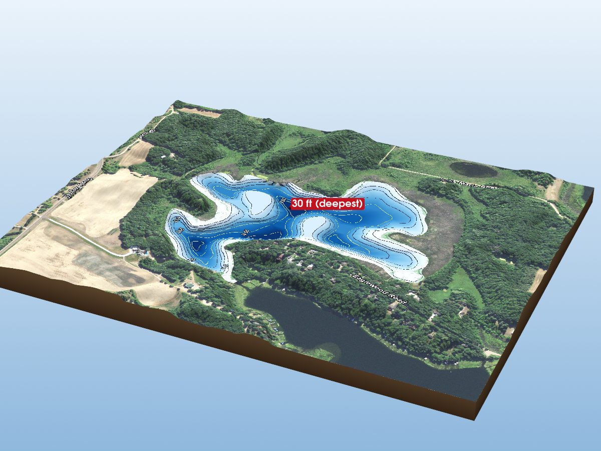 Depth map of Crooked Lake