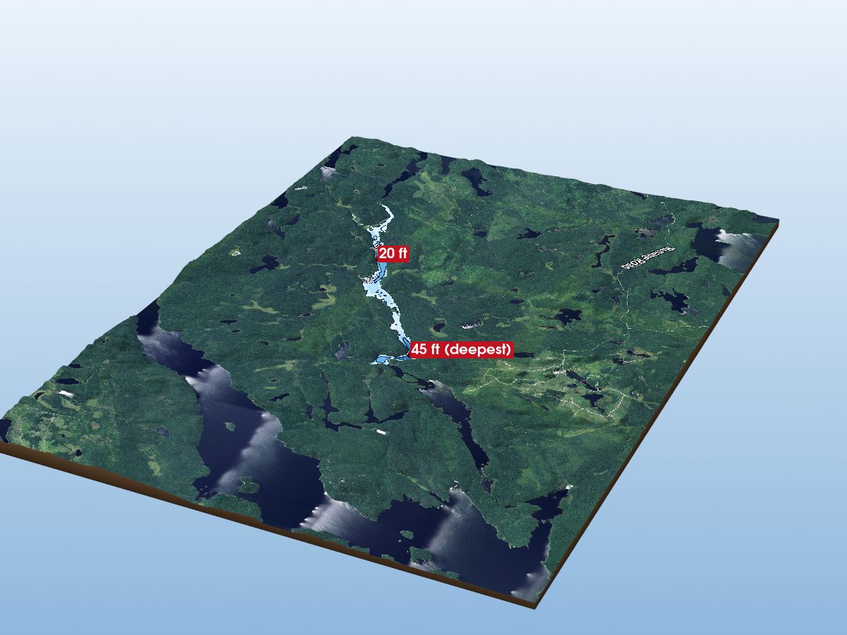 Depth map of Crooked Lake