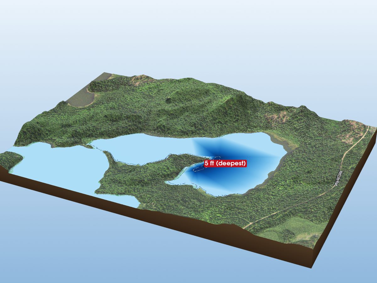 Depth map of Crooked Lake (West Bay)