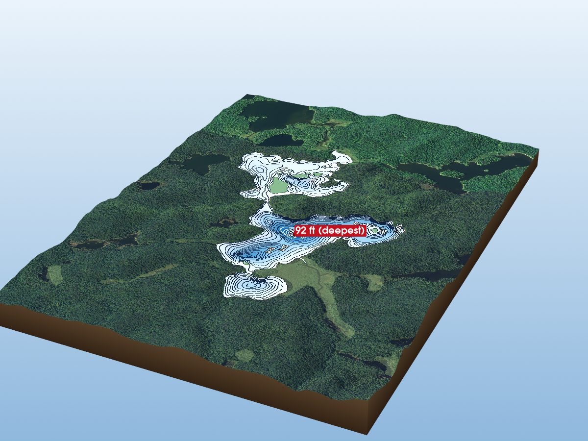 Depth map of Crooked Lakes
