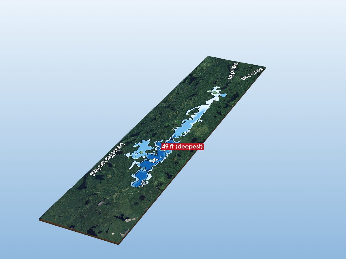 Depth map of Crooked Pine Lake
