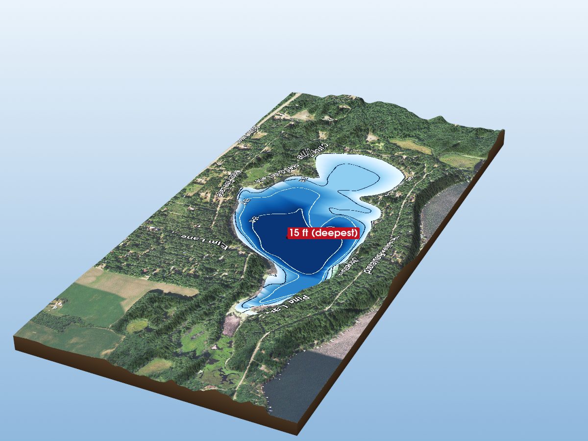 Depth map of Crookneck Lake