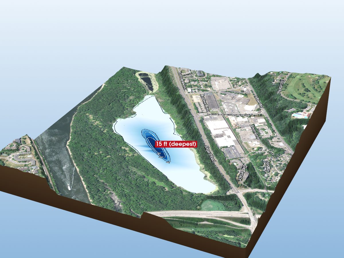 Depth map of Crosby Lake