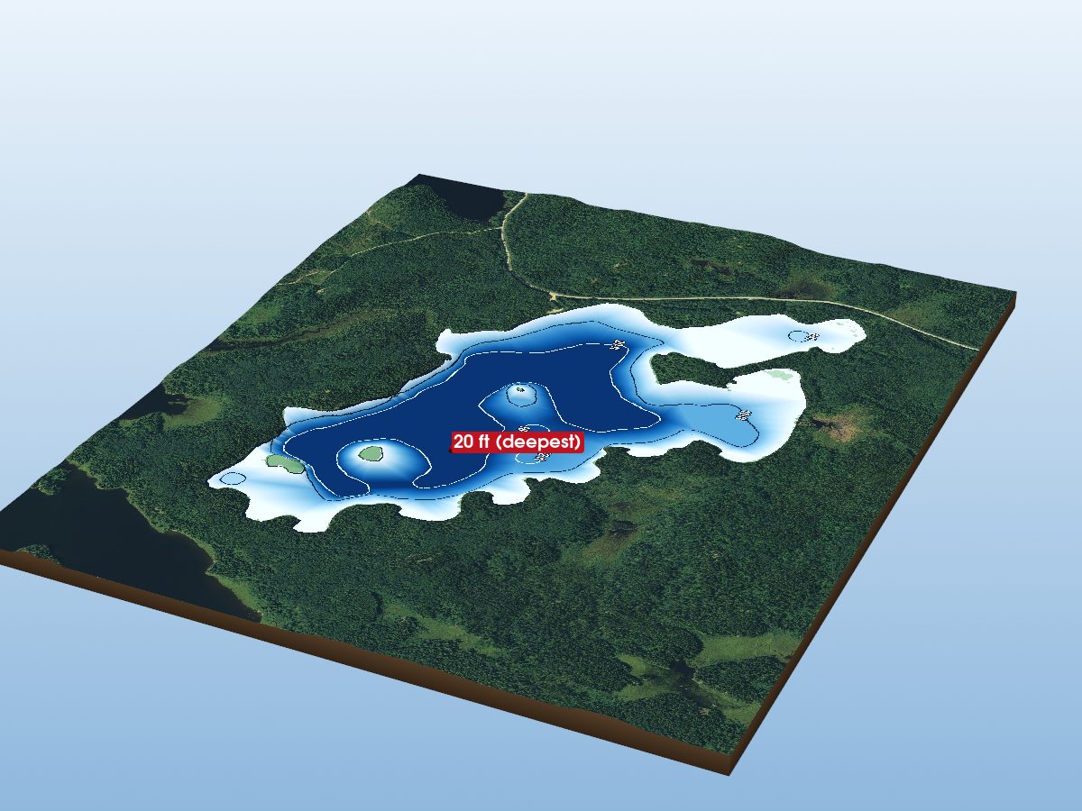 Depth map of Crosby Lake
