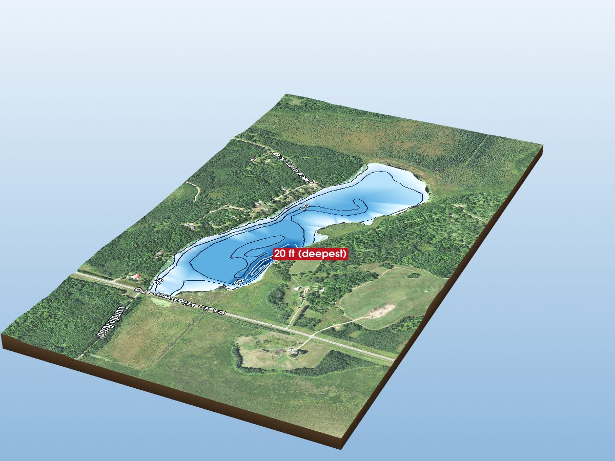 Depth map of Cross Lake