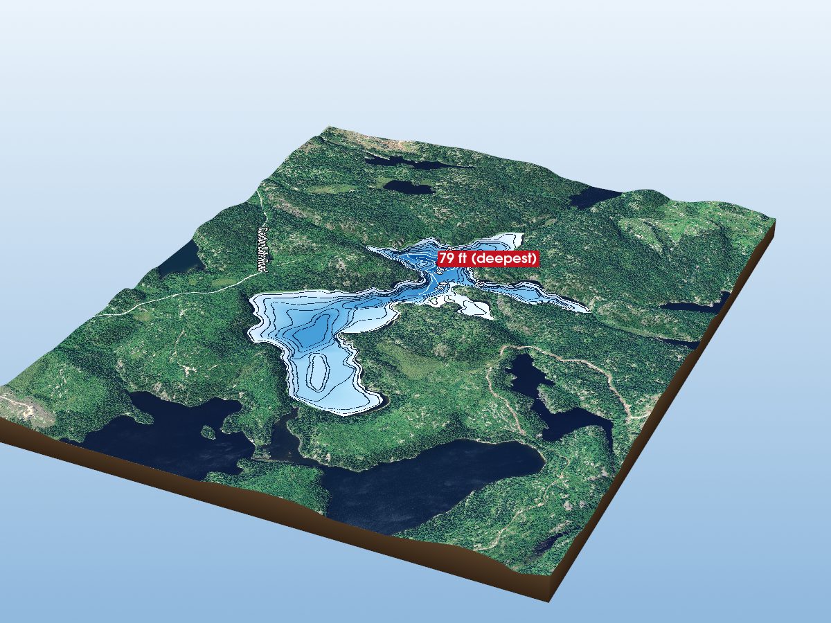 Depth map of Cross Lake