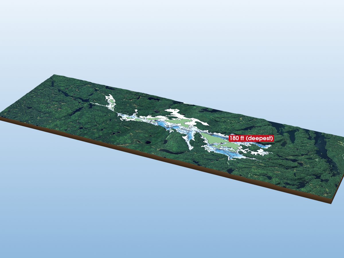 Depth map of Cross Lake