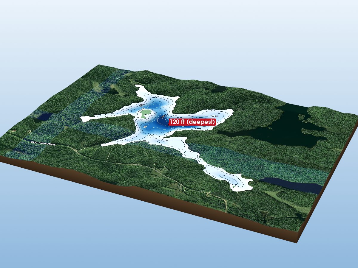 Depth map of Cross Lake