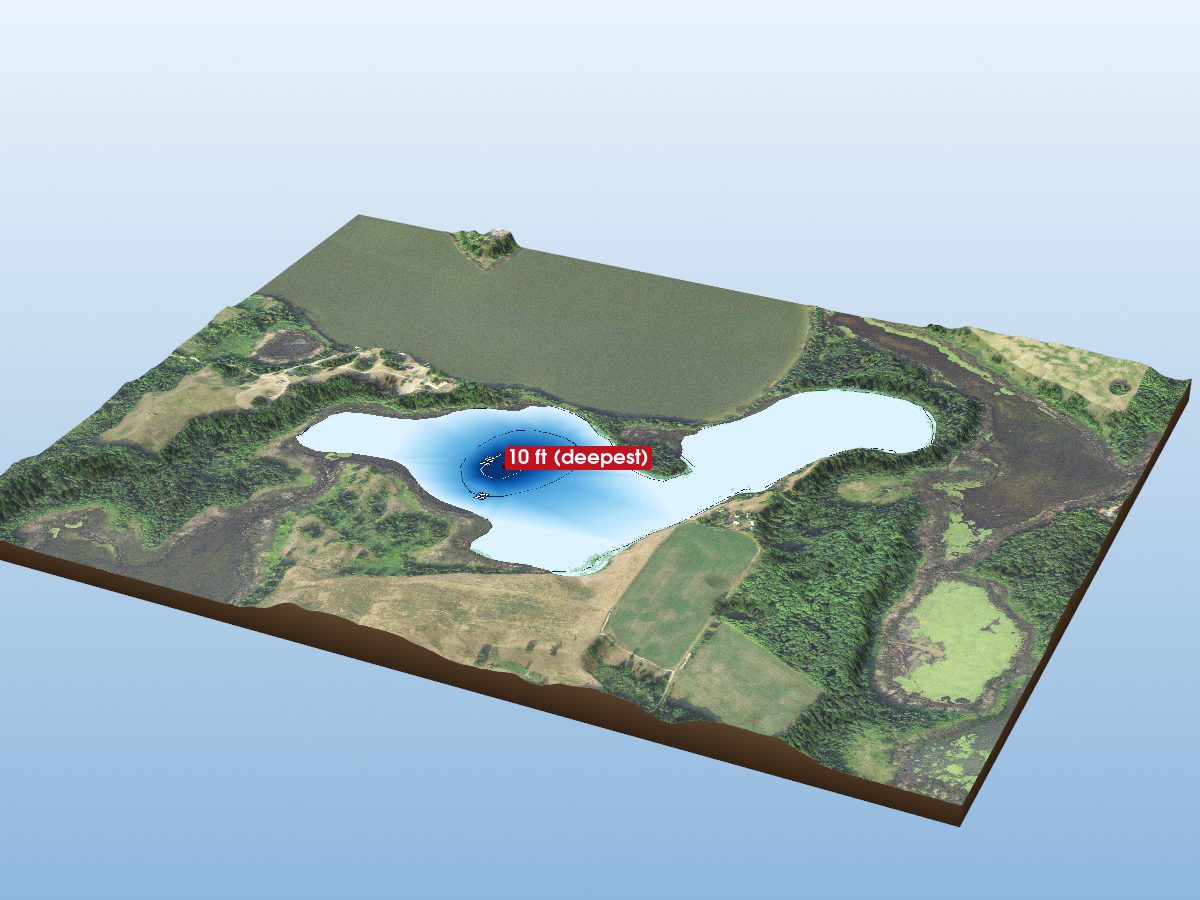 Depth map of Cross Lake (North East Bay)